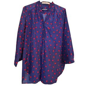 Fun 2 Fun royal blue red dot shirt L